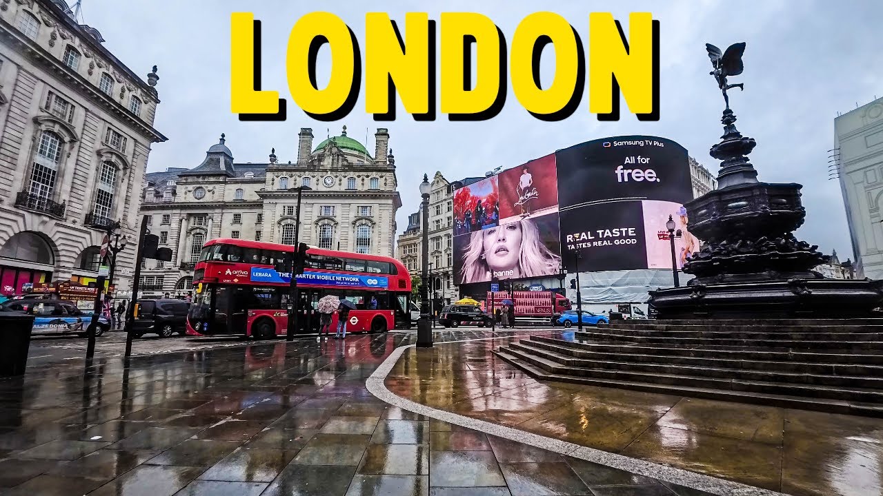 Rainy London - Morning Walk - Rain Ambience 4K