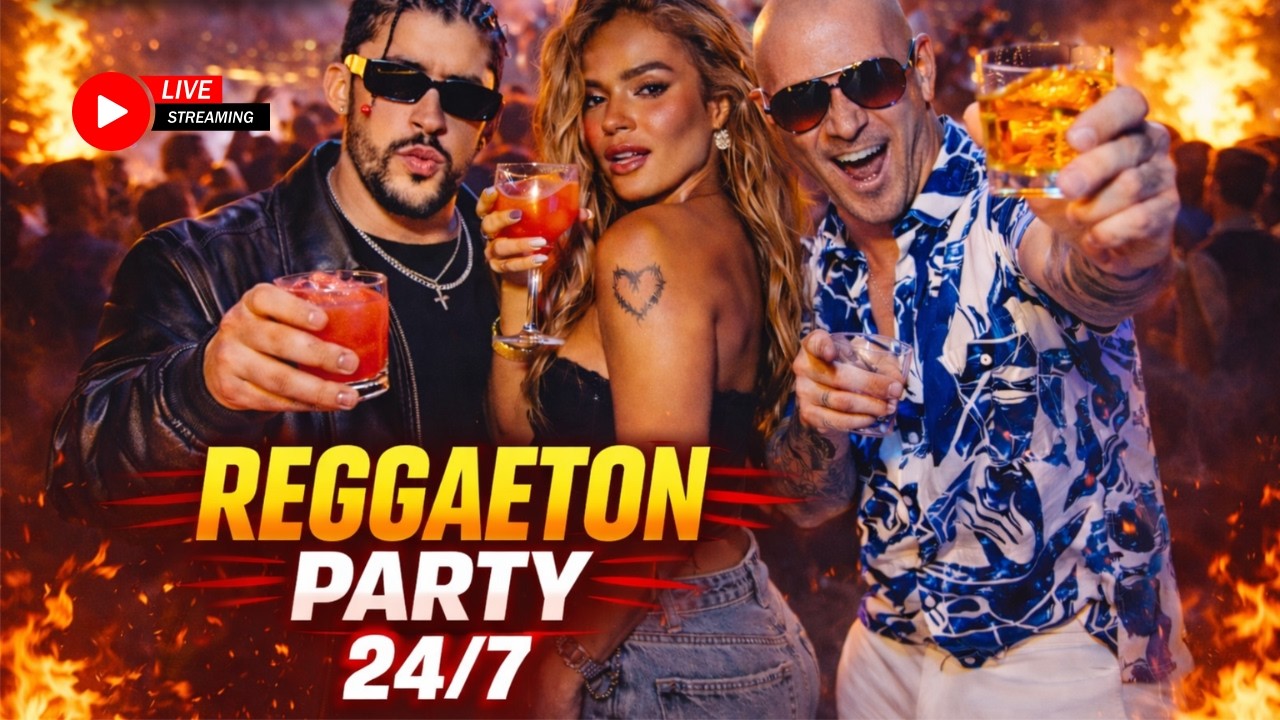 🔴 LIVE Latin Reggaeton Party 24/7 🔥 Bad Bunny x Karol G x Pitbull Style | Rooftop Club Music Radio