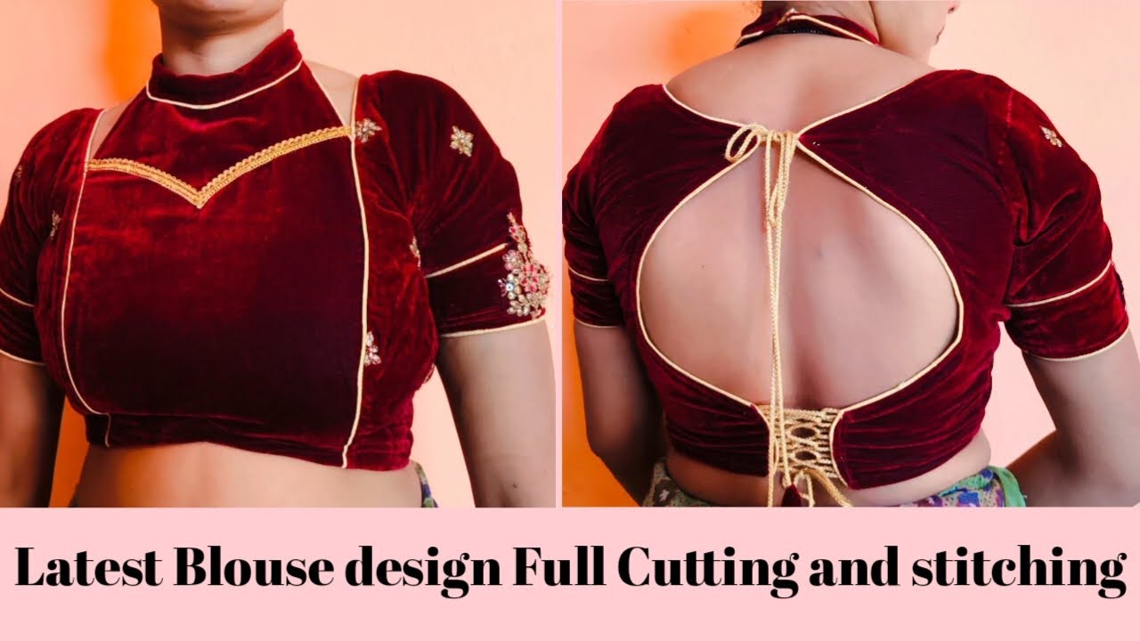 Latest Blouse design Full Cutting and stitching/Velvet blouse cutting & stitching #velvet #blouse 