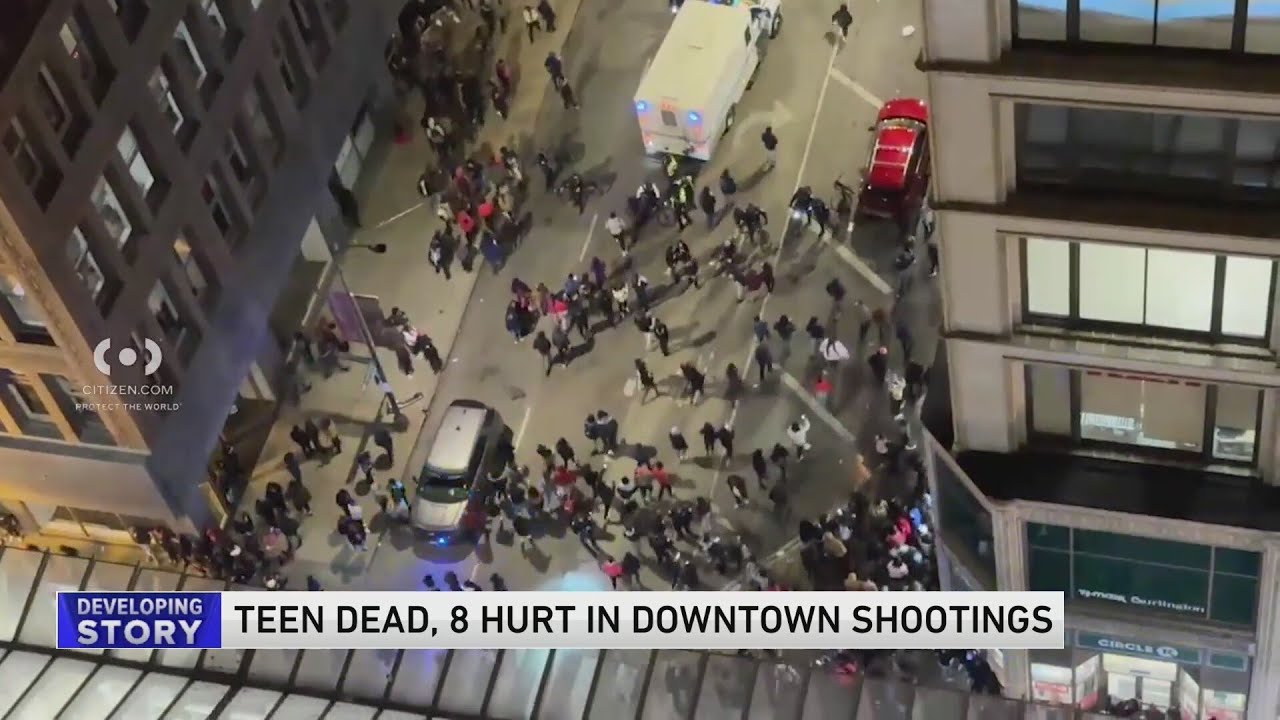 Teenager killed, 8 others injured in 2 shootings in the Loop late Friday night