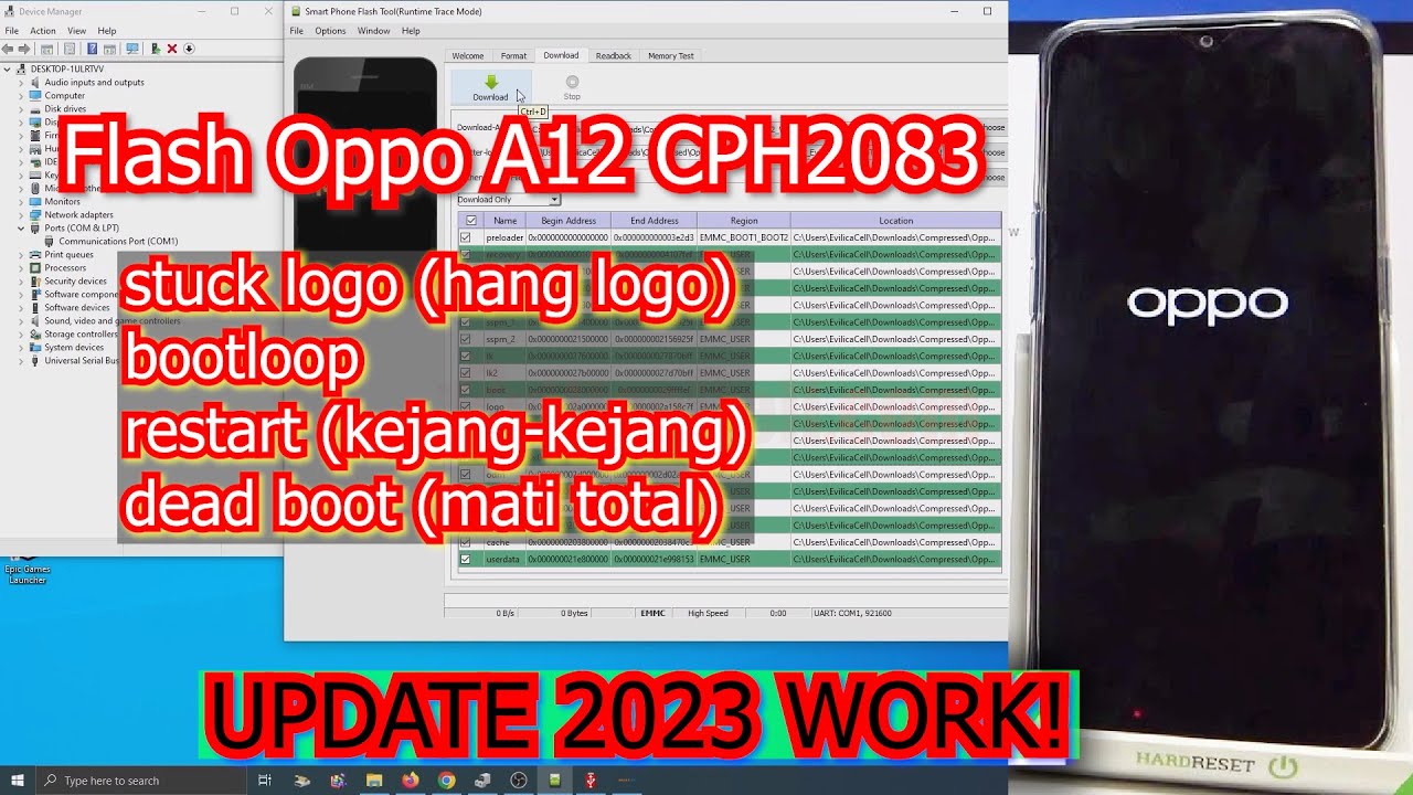 Tutorial Flash Oppo A12 CPH2083 via SP FlashTool Work