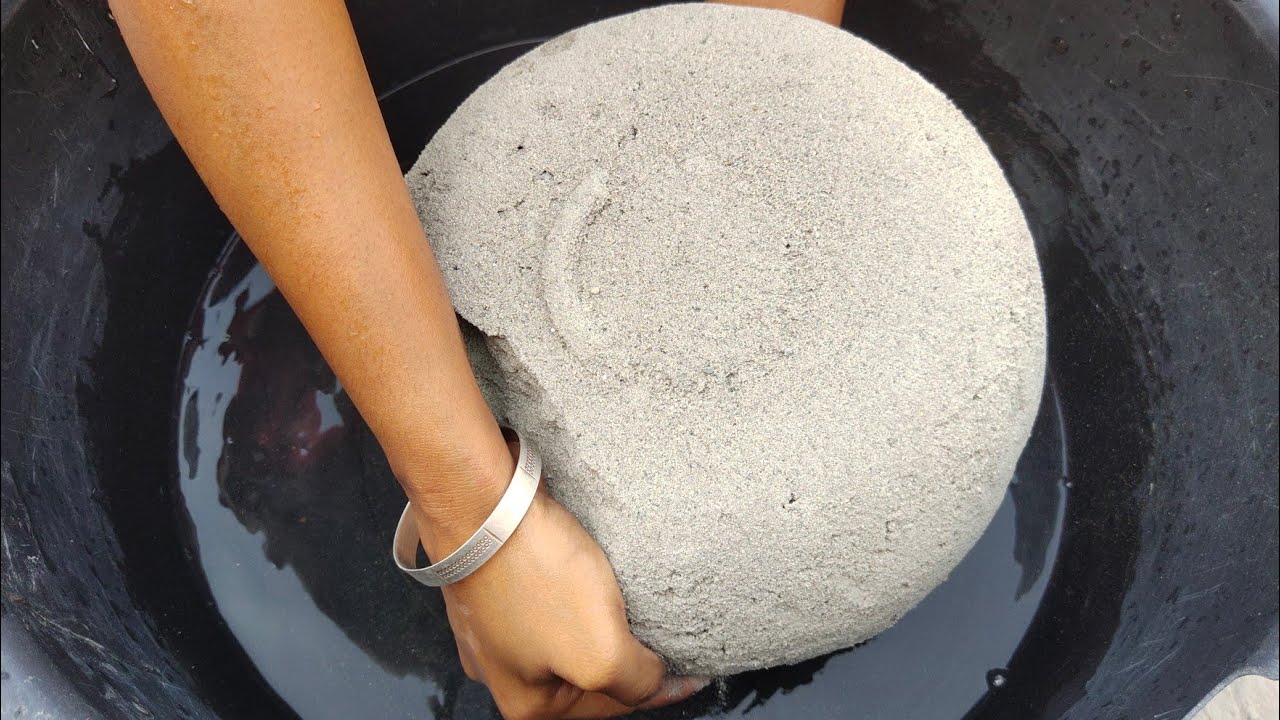 Suoer Soft sand cement water 💦💦 crumbling/dipping/mixing ||ASMR||