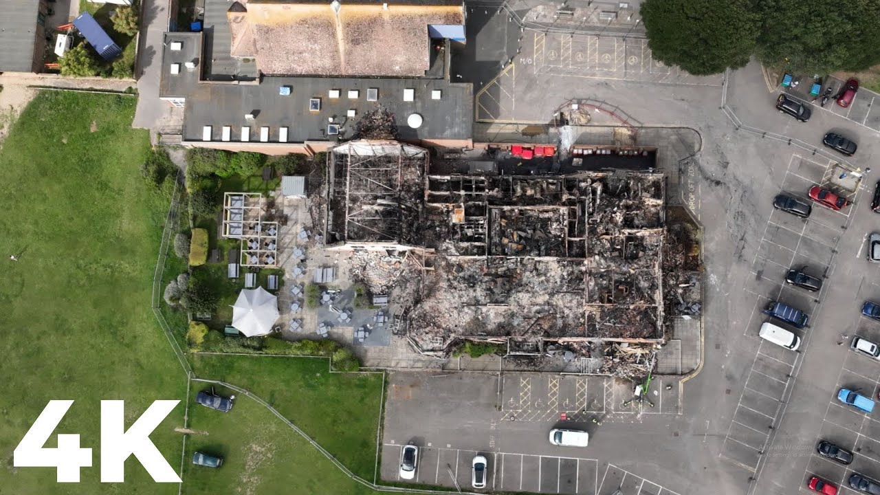 Littlehampton, West Sussex: Remains of Harvester Fire