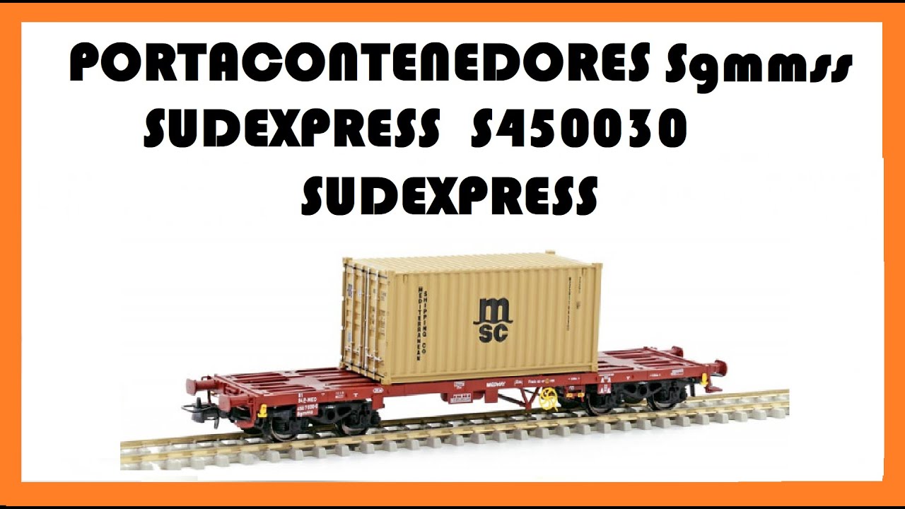 Vagón Portacontenedores: MEDWAY Sgmmss época VI de SUDEXPRESS con El Taller del Modelista