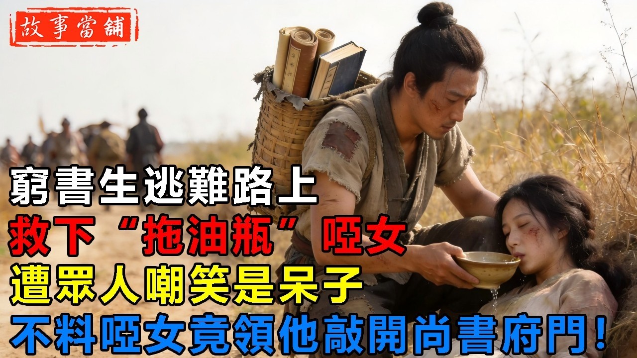 窮書生逃難路上，救下“拖油瓶”啞女，遭眾人嘲笑是呆子，不料啞女竟領他敲開尚書府大門！| 民間故事 | 故事當舖