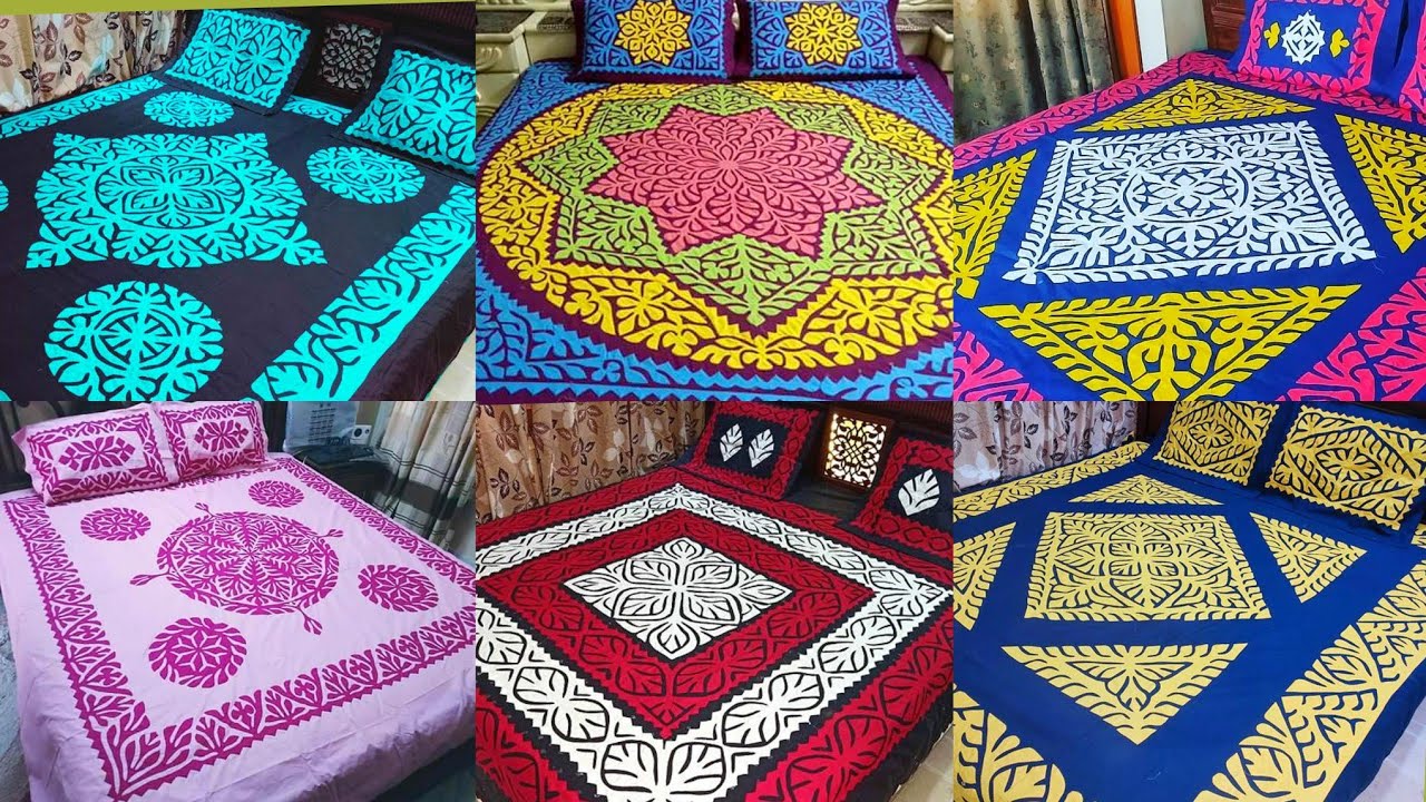Top Designer Applique Work Cotton Bed Sheets Design Ideas