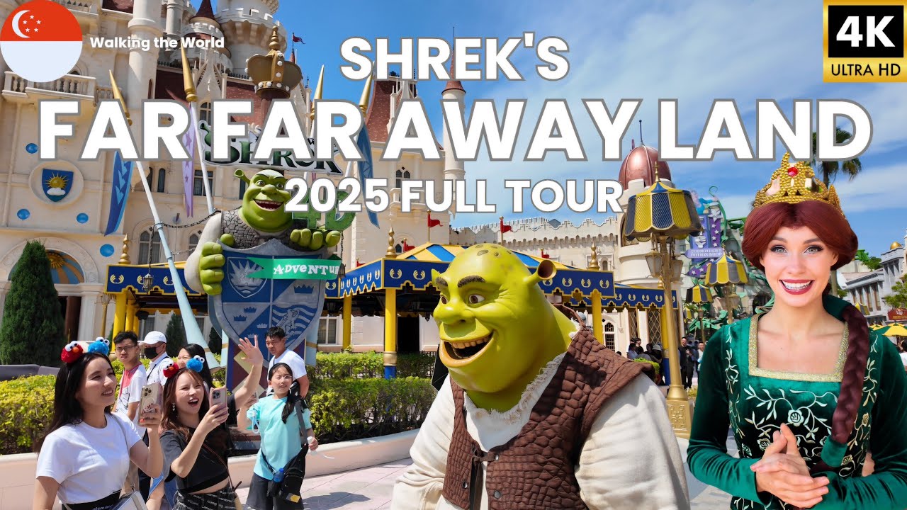 Shrek's FAR FAR AWAY Land at Universal Studios Singapore - ALL Rides & Shows 2025 FULL Tour [4K]