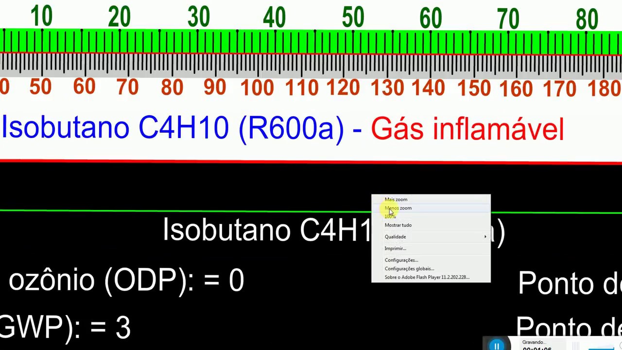 Régua Pressão x Temperatura Isobutano  R 600a