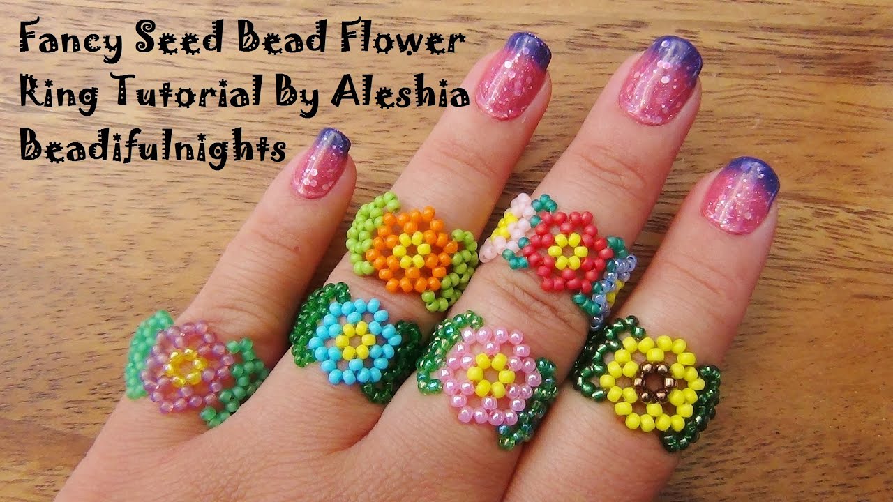 Fancy Seed Bead Flower Ring Tutorial