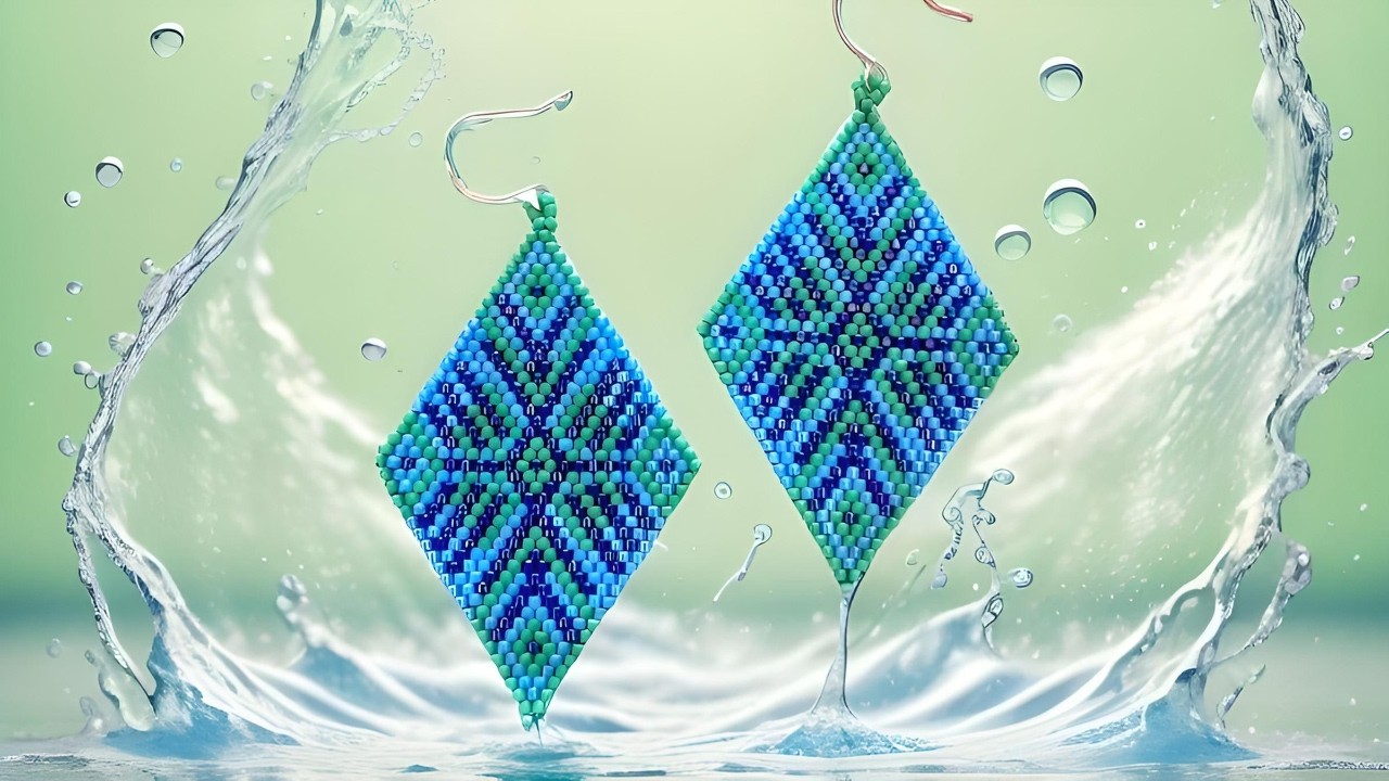 Handmade Brick Stitch Diamond Earrings Tutorial | Beginner Friendly Beaded Earrings