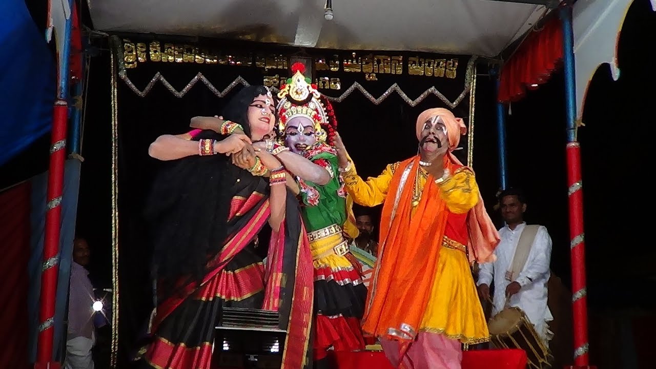 Yakshagana -- Shri Krishna Parijatha - 10 - Kannadikatte - Sampaje - Hiliyana - Bantwala -  Hasya