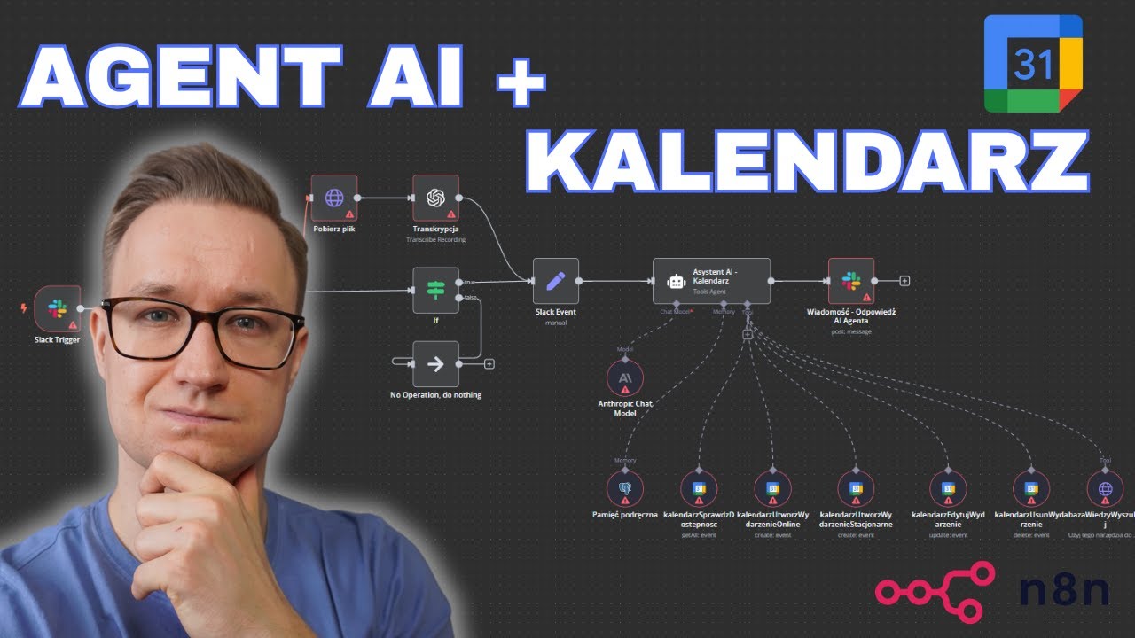 STWÓRZ AGENTA AI DO ZARZĄDZANIA KALENDARZEM - KOMPLETNY TUTORIAL W N8N 2025!