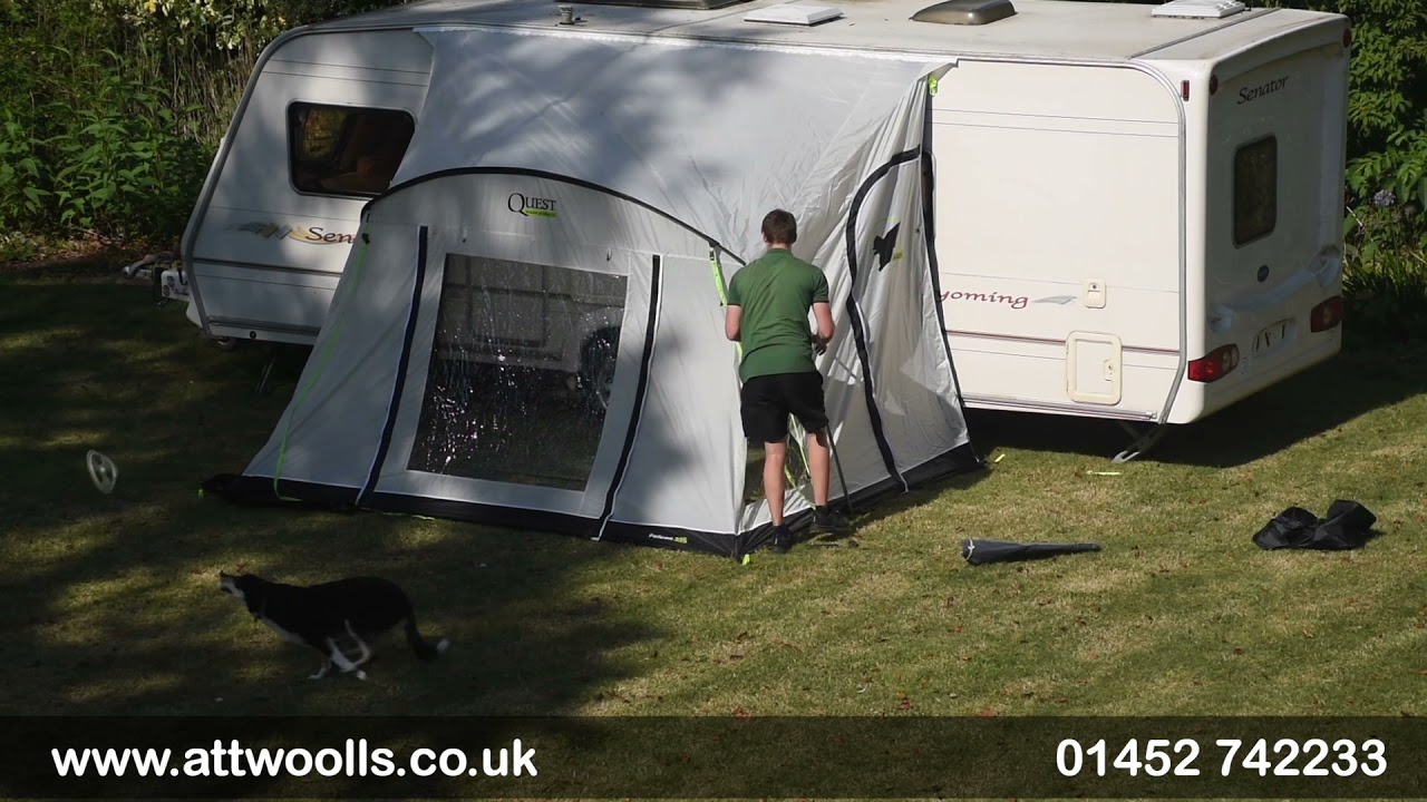 Quest Falcon (Poled) 325/390 Awning Pitching & Packing (Real Time) Video