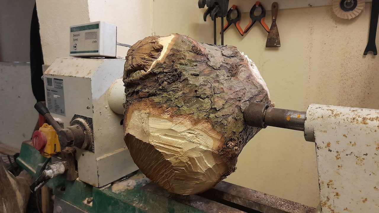 Drechseln Eiche / Woodturning Oak, Blumenhalter in Vasenoptik