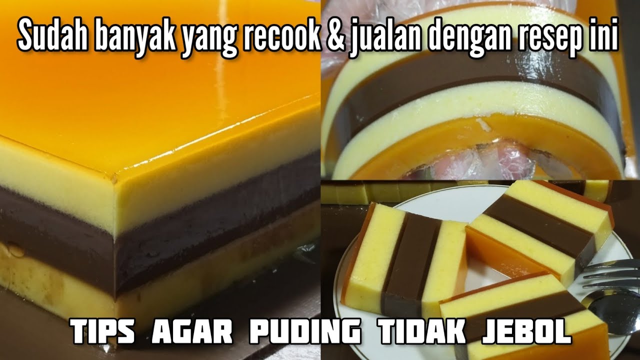 Resep Puding Lapis Surabaya (Tips puding tidak rembes ke bawah & merekat dgn baik)