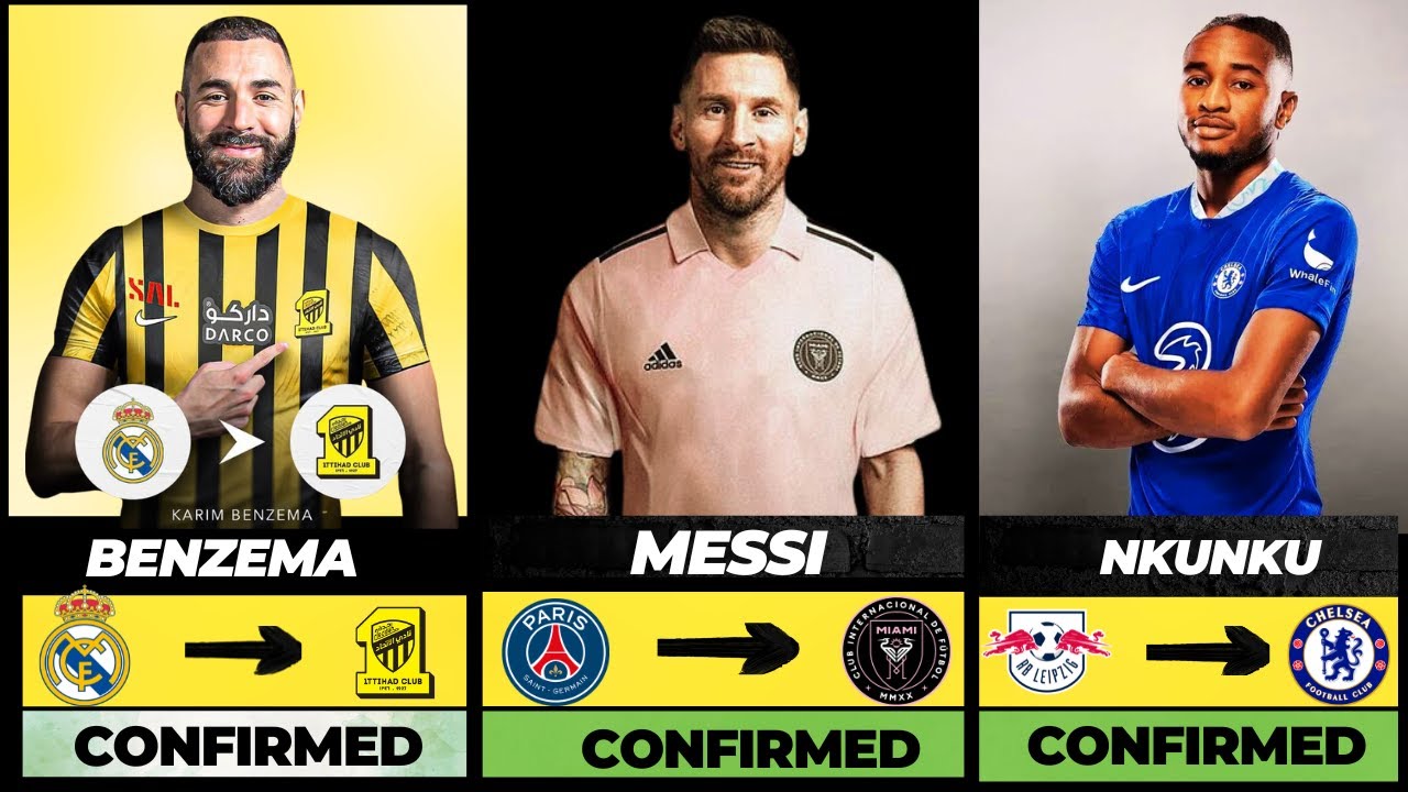 ALL CONFIRMED TRANSFERS 💥SUMMER TRANSFER WINDOW 2023 Ft messi, Bellingham 🔥 #summertransfers2023
