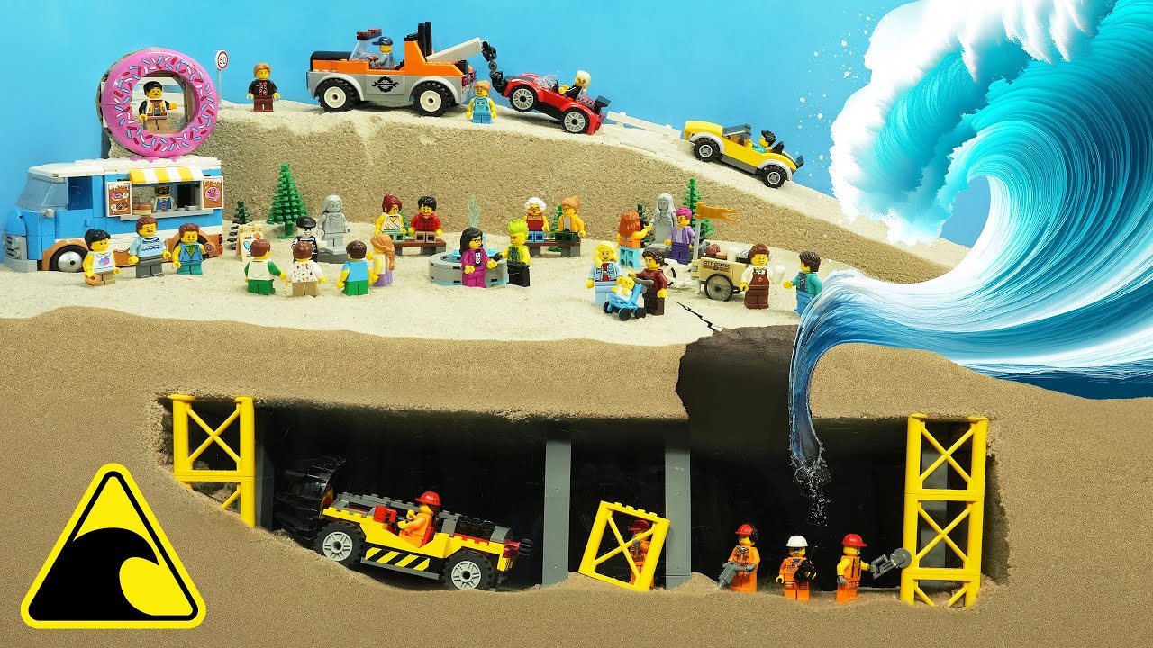 LEGO City Park COLLAPSES Into Hidden Mine - Massive TSUNAMI Dam Breach