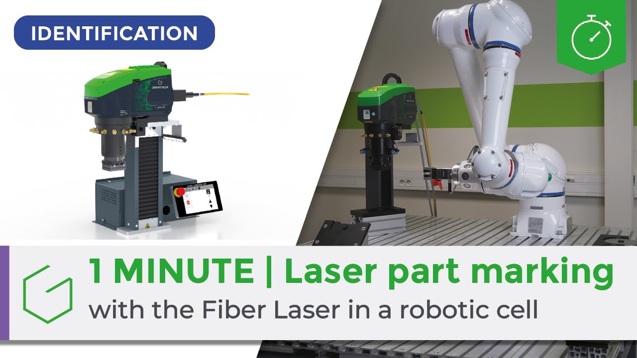 ⏱️ 1 Minute | Laser part marking with the Fiber Laser in a robotic cell