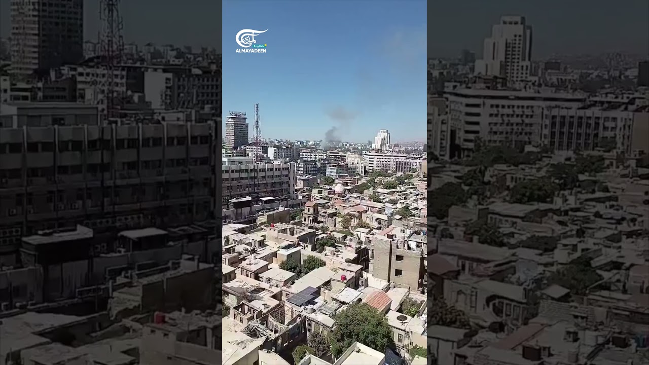 Aftermath of reported explosion in Damascus, Syria