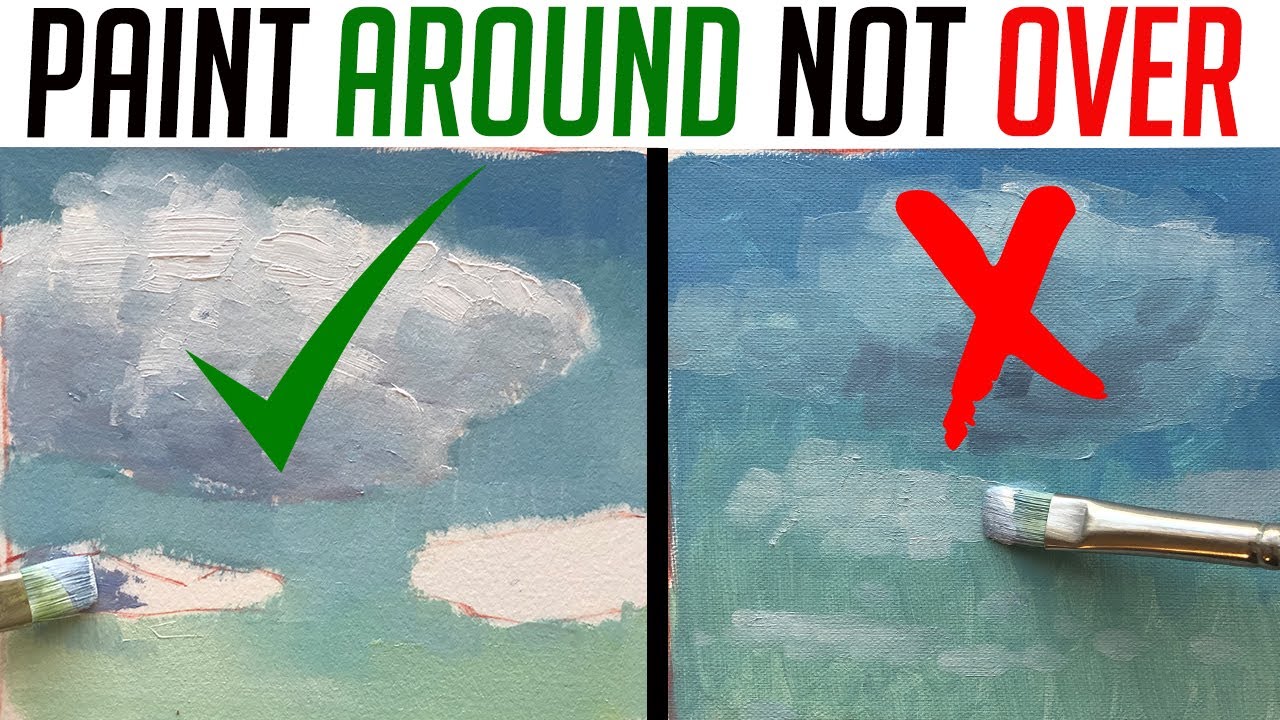 Beginner oil painting problems: When to paint around something not over it