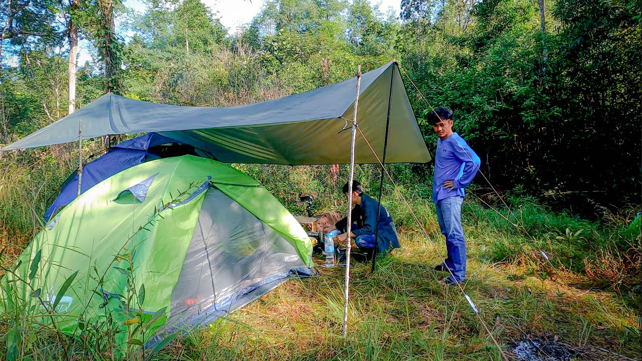 Peaceful Camping in a Hidden Place Away From the City With My Brother