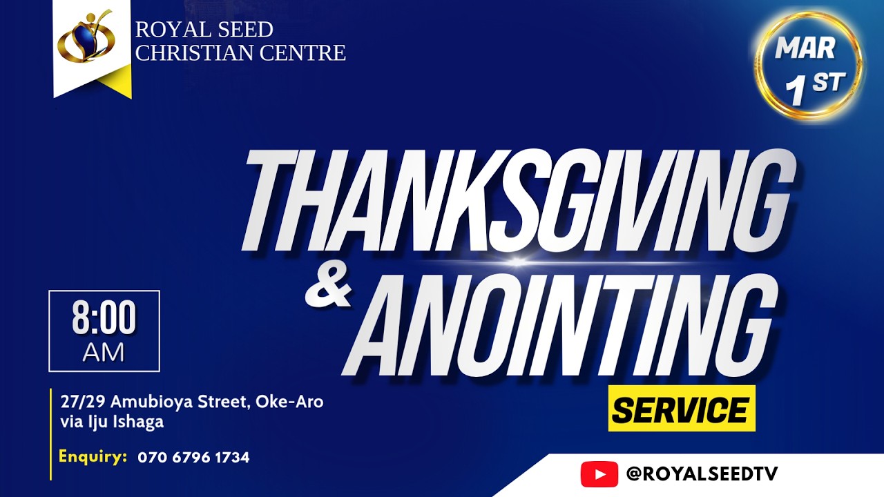 THANKSGIVING AND ANOINTING SERVICE | 1/03/2026