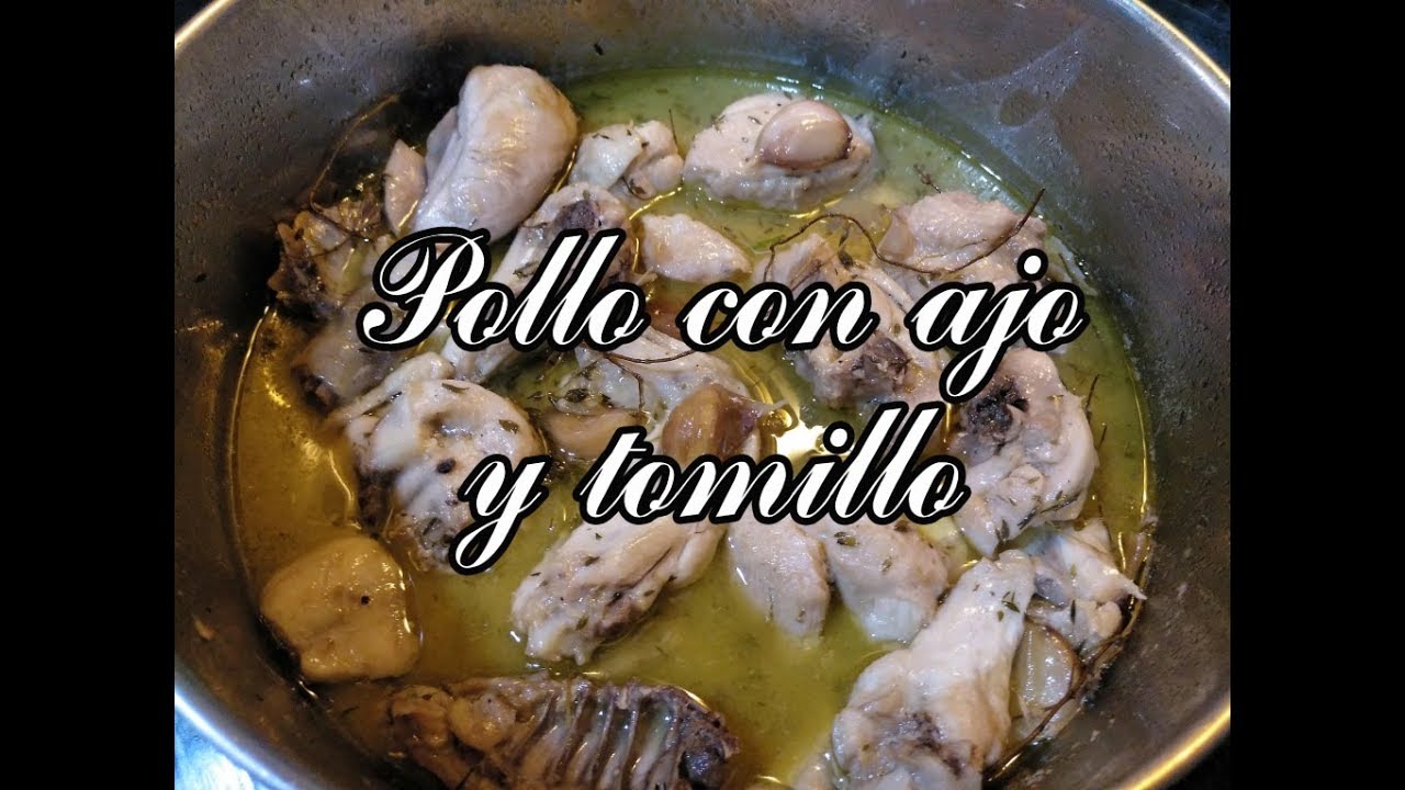 Pollo con ajo y tomillo