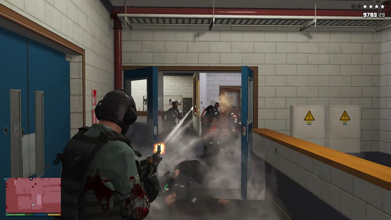 GTA 5 - Police Station Shootout + Ten Star Escape [R.D.E. 4.0.4]