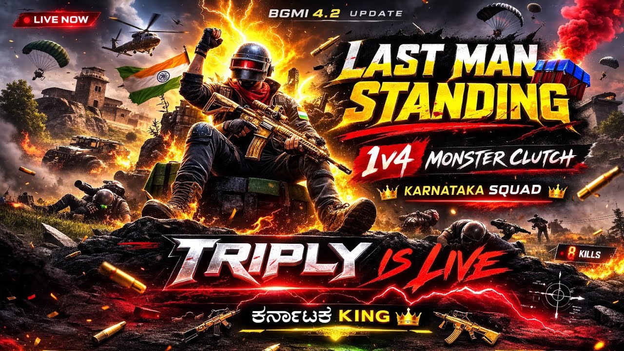 4.2 New Update BGMI LIVE 💛KANNADA ❤️|ಮಂಡ್ಯ ಹುಡುಗ  ಕನ್ನಡಿಗ TRIPLY IS ಲೈವ್ #bgmilivekannada #shorts