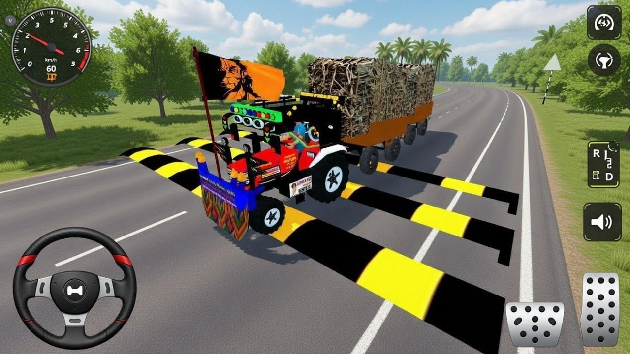 Mahindra Arjun Duble Trolley 😱 | Padman Bridge Speed Breaker Map Bussid | Bus simulator Indonesia 