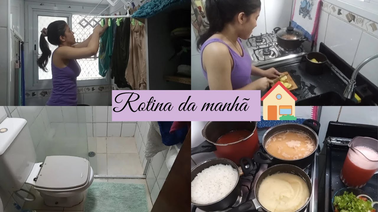 Vlog: Lavei roupas + lavei banheiro + almoço 😋
