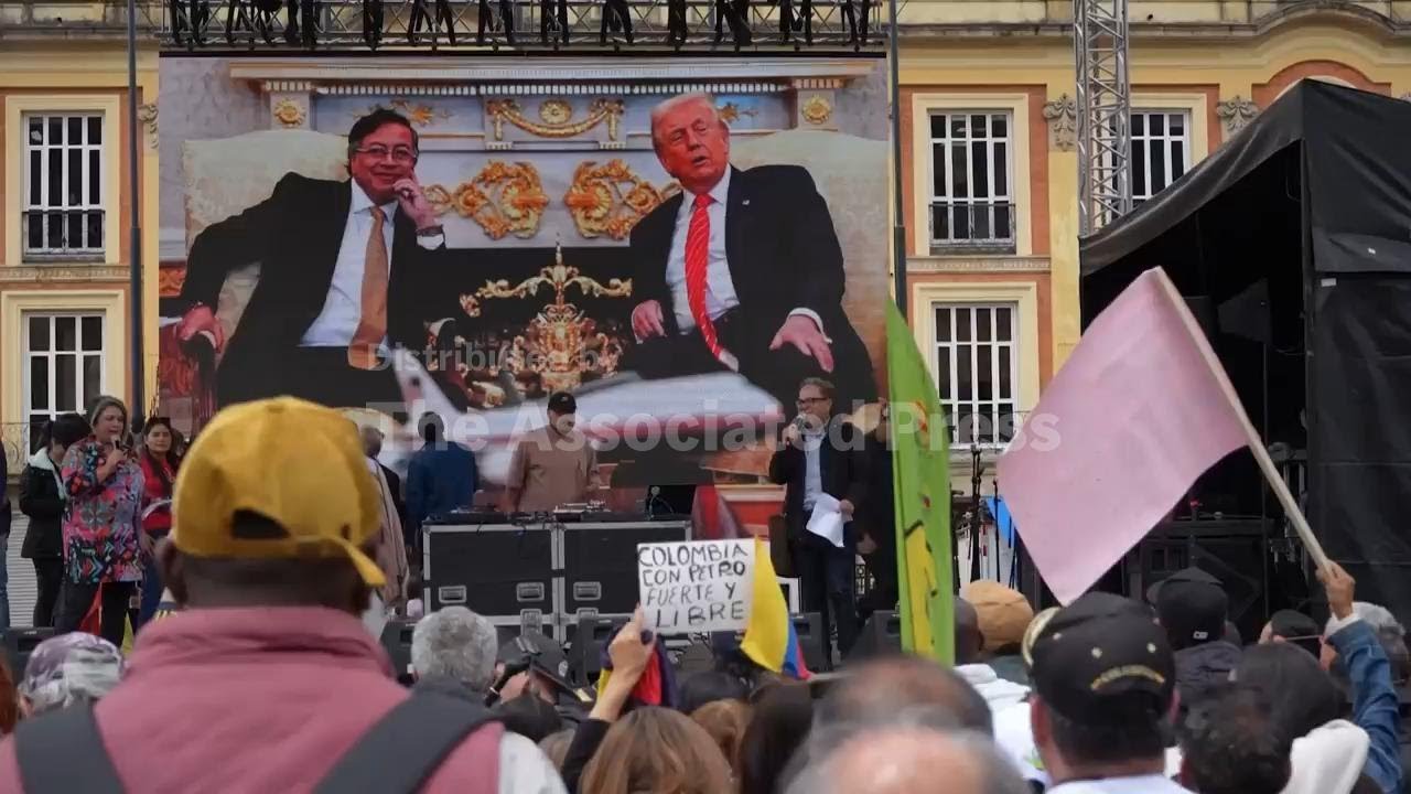 Colombians rally in support of Petro as he makes Washington visit to meet Trump