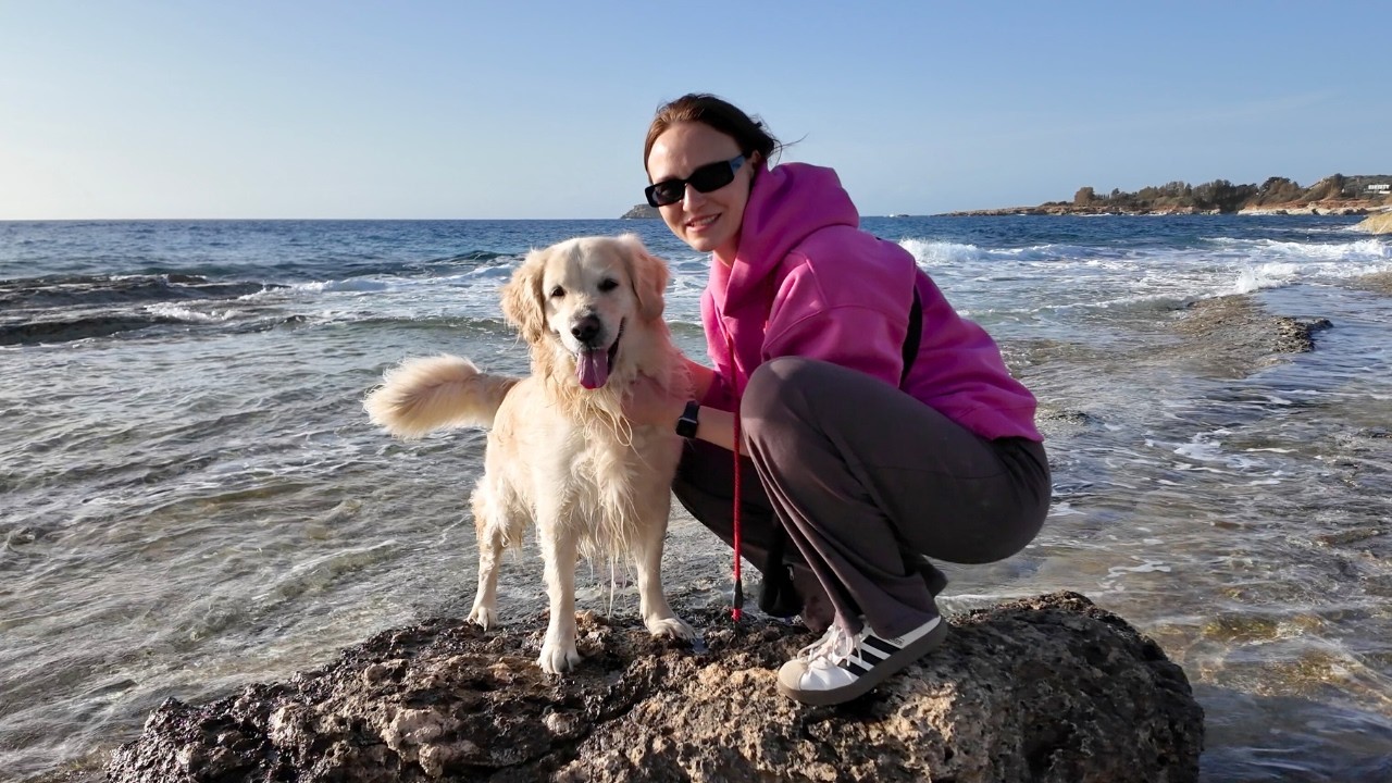 Golden Retriever Living His Best Life at the Sea