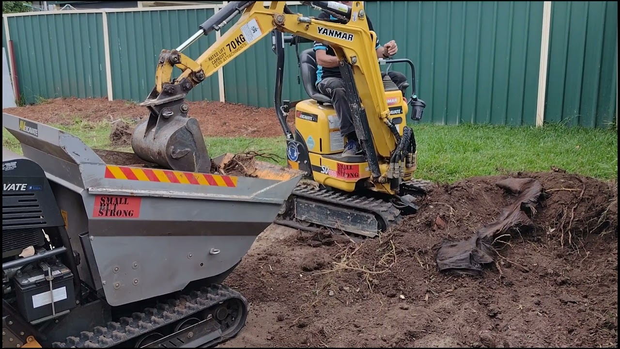 Mini Excavation - Yanmar SVO8, Mini dumper and Bobcat S70, backyard renovation, Sydney, Australia