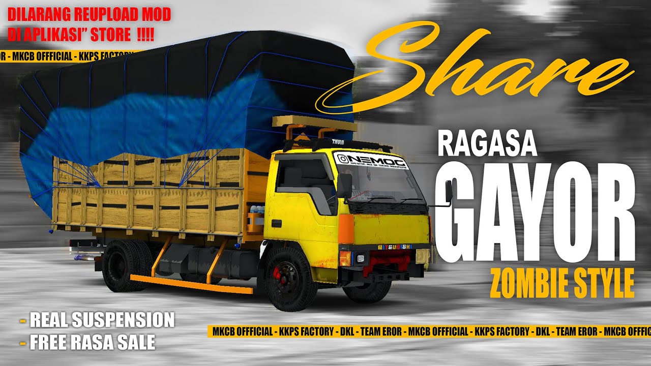 SHARE!!!! MOD RAGASA GAYOR ZOMBIE STYLE V3 REAL SUSENSI DEPAN DAN BELAKANG || BUSSID MOD INDONESIA
