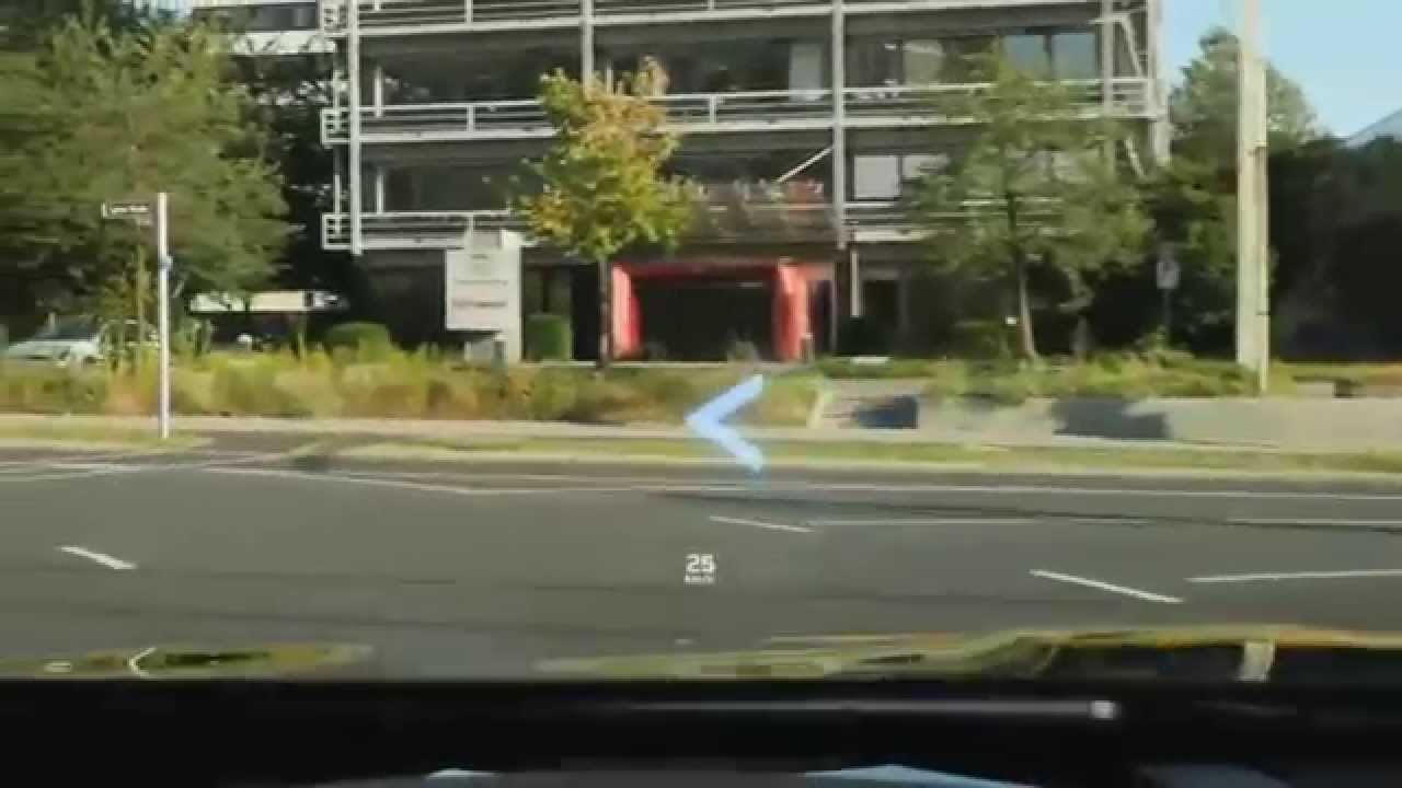 Car driving with Augmented Reality Head up Display HD