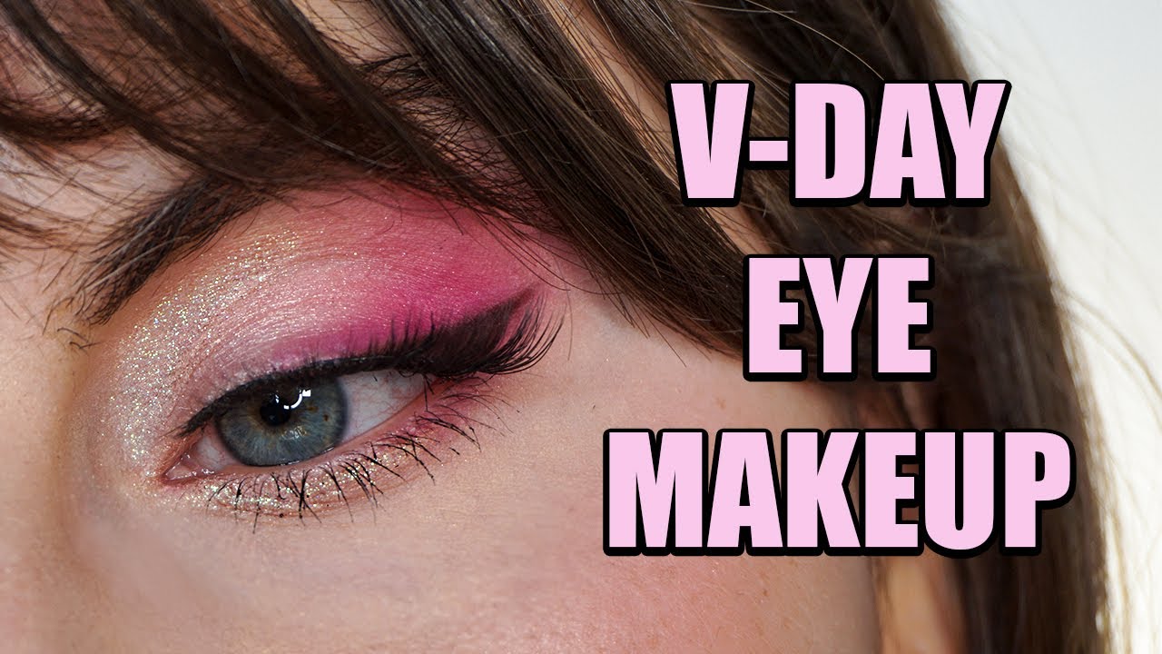 V-DAY MAKEUP 💘 soft pink eyeshadow tutorial with glitter