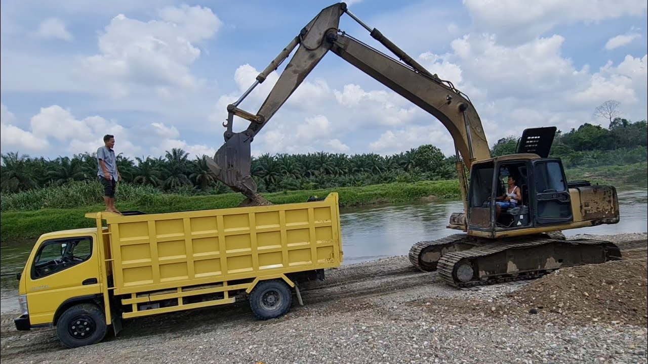 mobil baru muat pasir || menguji kemampuan mitsubishi canter SUPER HDX 2021