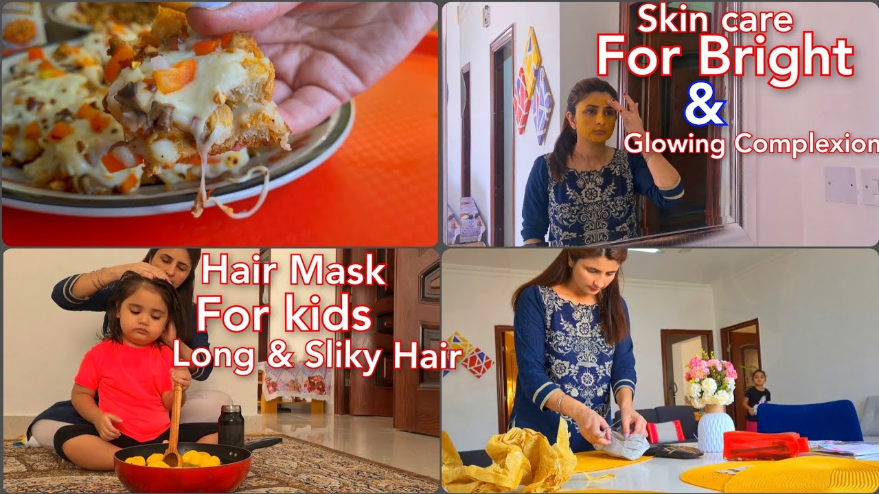 Snacks Ideas For Kids | My Daughters Hair care Routine | Skin brightening at home for housewives