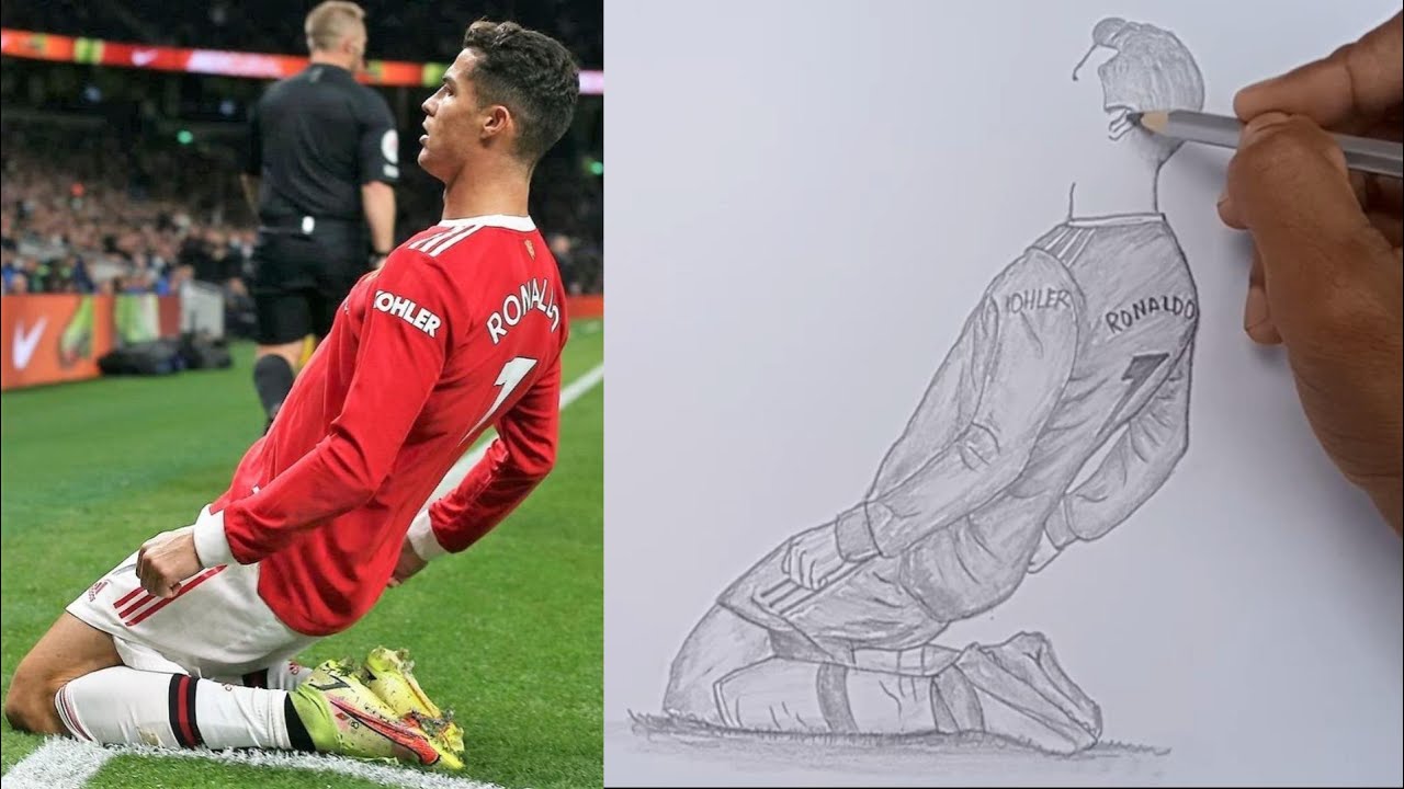 how to draw Ronaldo Iconic Goal Celebration Pose