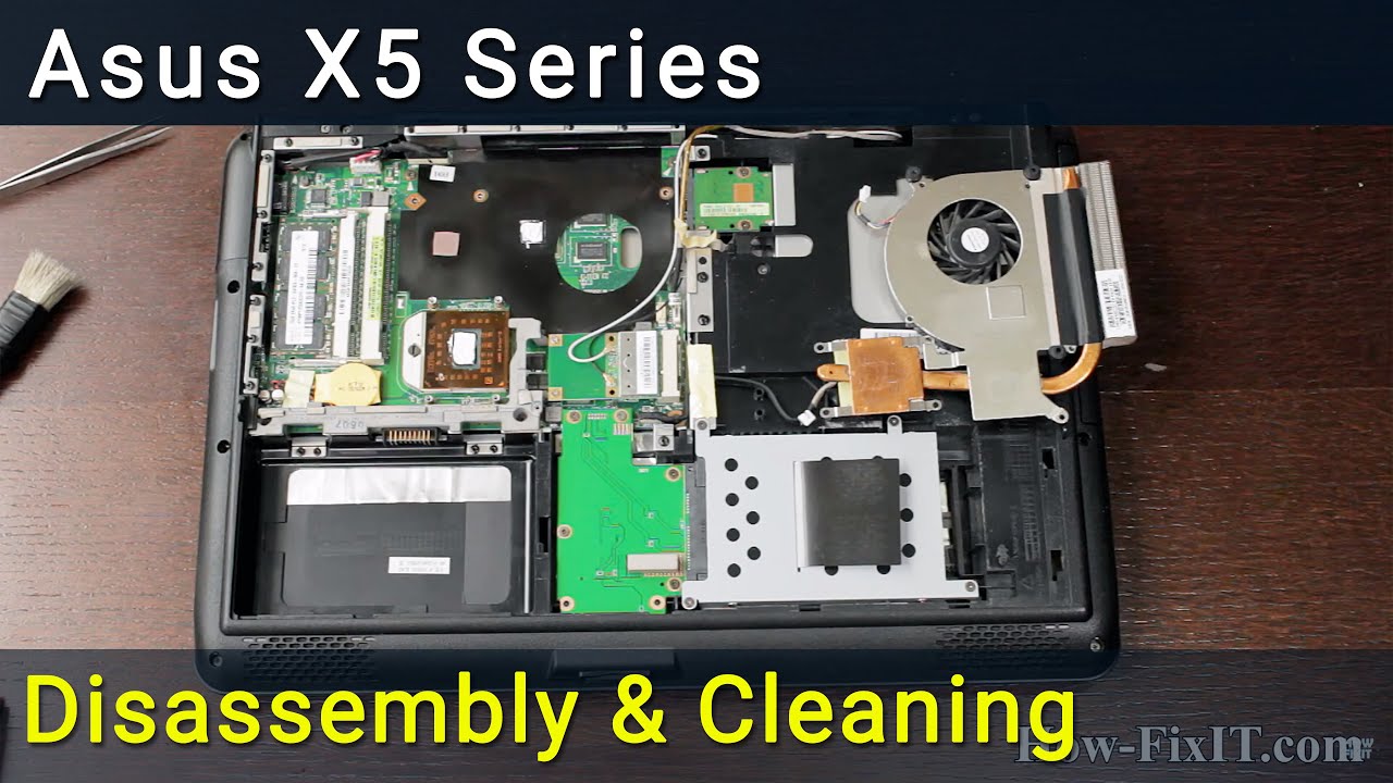 Asus X5D Разборка, чистка вентилятора от пыли и замена термопасты
