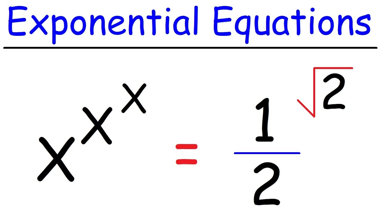 Math Problems - Exponential Equations With Radicals