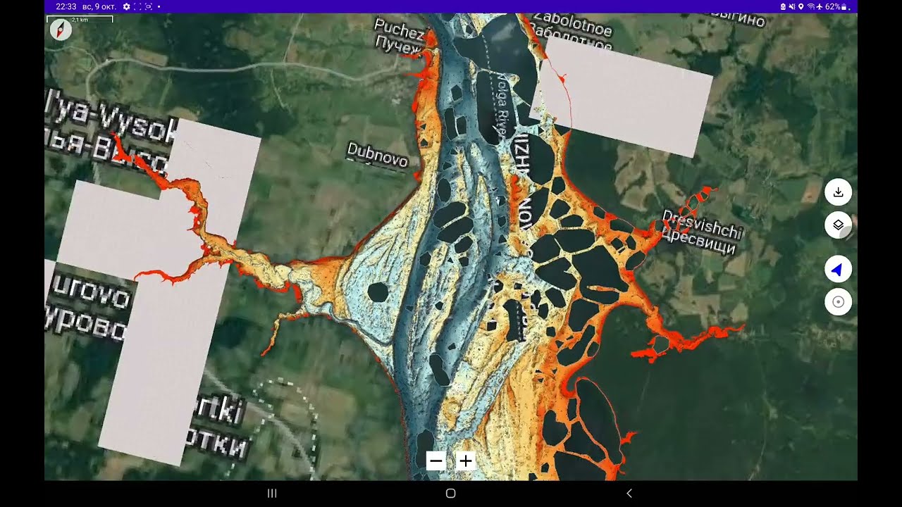 Горьковское водохранилище. Lowrance and GLive.