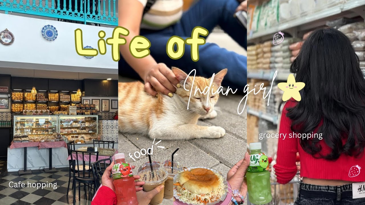Day in my life🎀| Aesthetic Vlog Indian | Chill Vlog | Cafe hopping, grocery shopping, new haircut