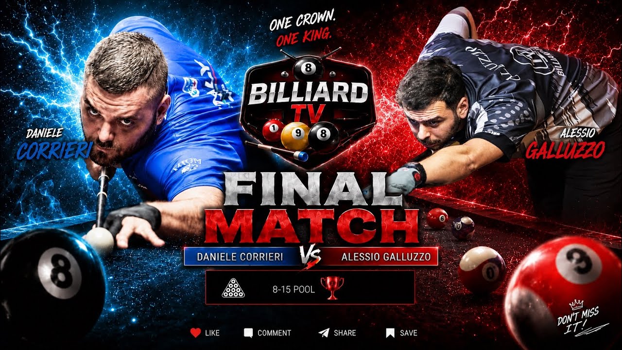 CORRIERI DANIELE VS GALLUZZO ALESSIO Gran Prix Italia BILLIARD TV
