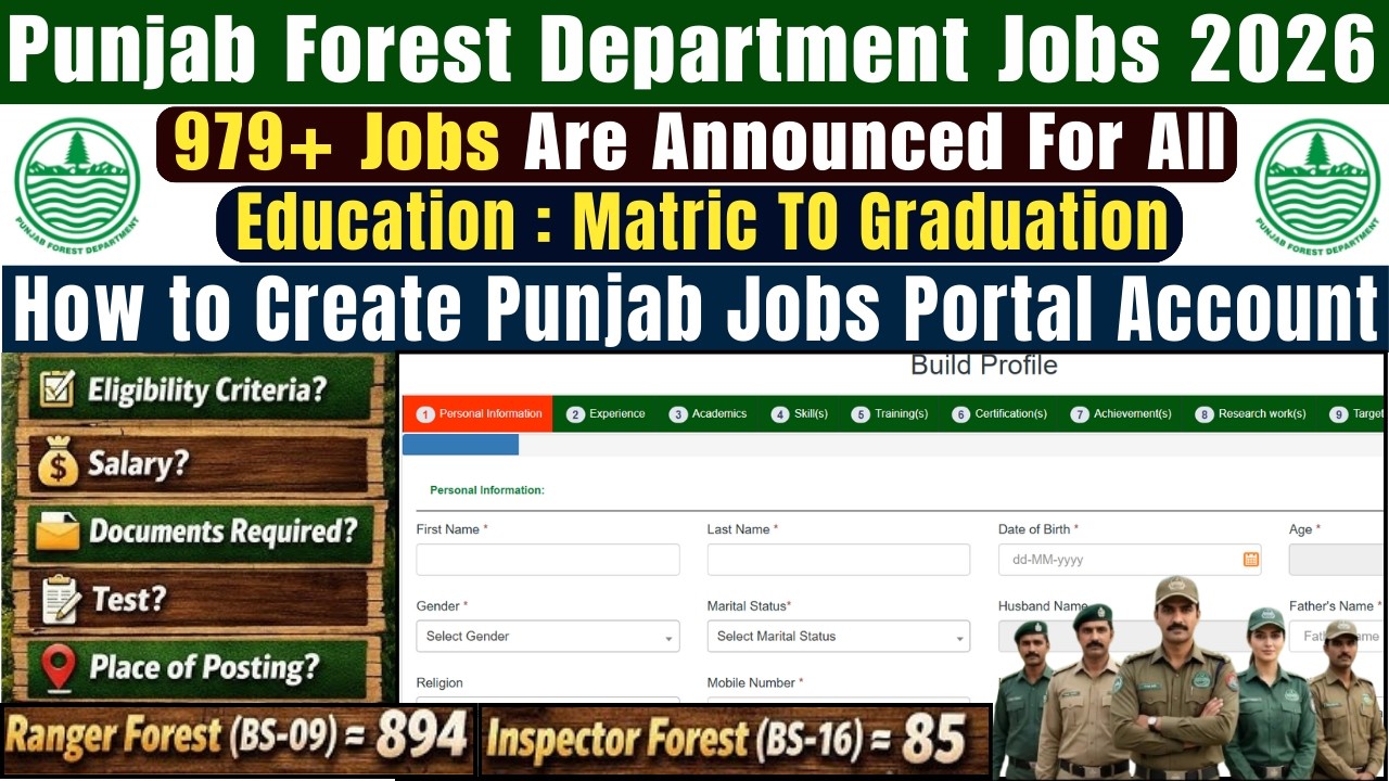 Punjab Forest Department Jobs 2026 Complete Registration Guide | Forest Ranger Physical Test Details