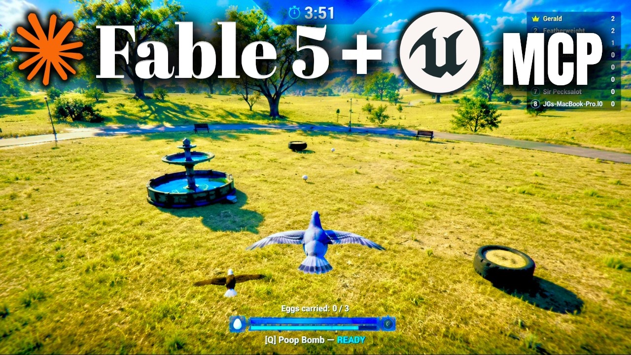 Unreal Engine MCP: Claude Fable 5 создает Bird Game 3 с нуля. ЭТО БЕЗУМИЕ!
