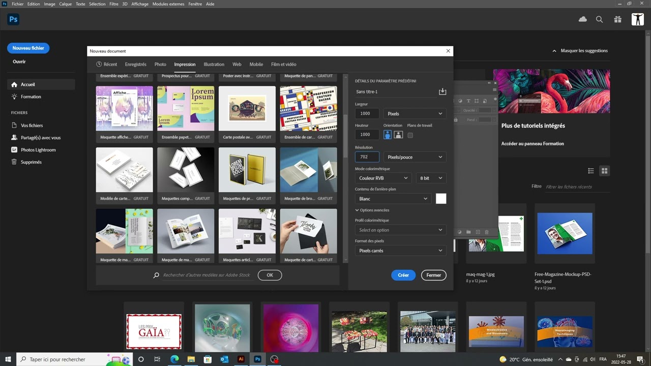 Bilan cours 1 Photoshop à regarder et pratiquer