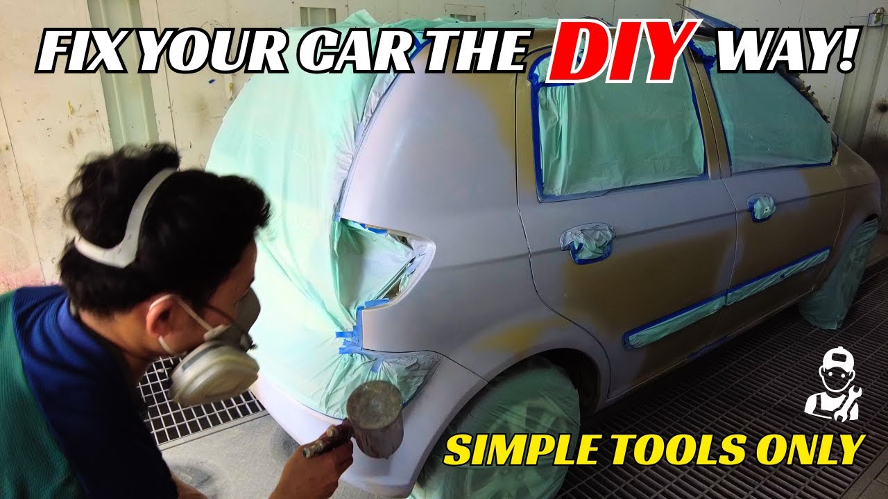 Car Restoration : Fixing a Damaged Hyundai Getz from Scratch! | DIY Car Painting QD