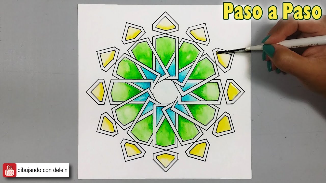 Geometria Islamica Tutorial,  (Islamic Geometry Tutorial) diseño geométrico circular